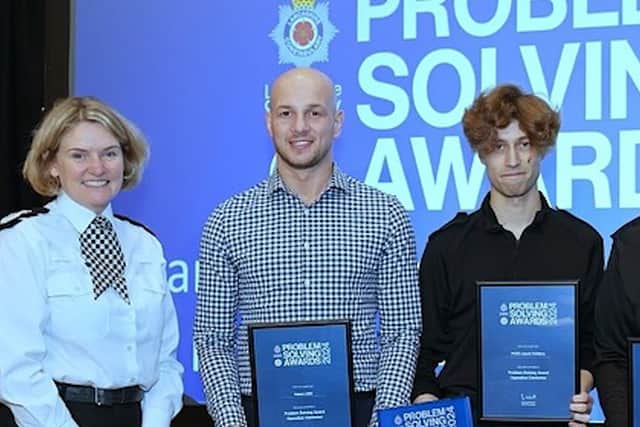 Kirkham boxing sessions were recognised by Chief Constable Sacha Hatchett (left) at the Lancashire Constabulary's Problem Solving Awards.