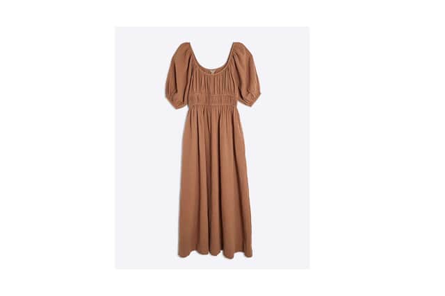 River Island Short Sleeve Gathered Midi Dress