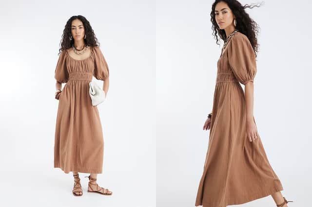 This River Island Short Sleeve Gathered Midi Dress is going viral – and it’s perfect for summer