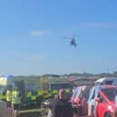 The air ambulance was also called to the car boot sale at Norcross on Sunday (May 18)