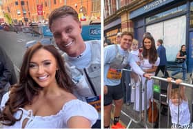 Charlotte Dawson cheered on fiance Matt Sarsfield at the AJ Bell Great Manchester Run on Sunday alongside their three children.