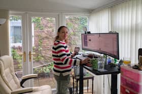 Happy wife, happy life: Gareth's other half loves using a standing desk on her long days in front of a screen