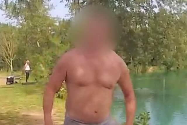 Andrew Bowman is confronted and attacks two Environment Agency water bailiffs whilst fishing at Poole Hall Fisheries near Alveley.