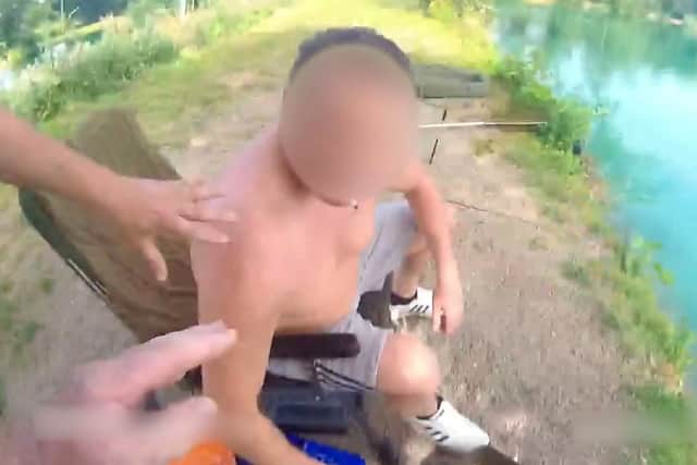 Andrew Bowman is confronted and attacks two Environment Agency water bailiffs whilst fishing at Poole Hall Fisheries near Alveley.