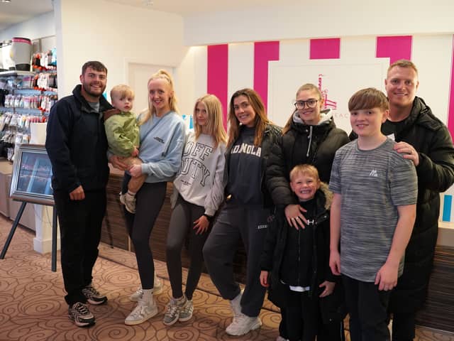 Kym Marsh with her children David, 30, Emilie, 27, and Polly, 14, as well as her grandchildren.