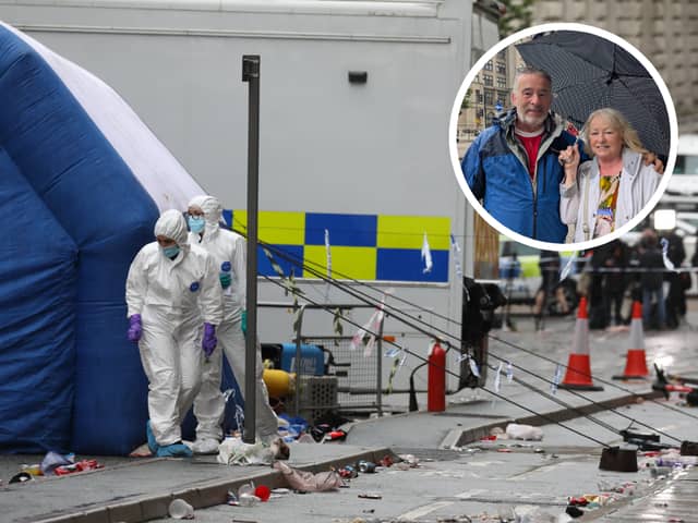 David Wilkinson, 61, was walking along Water Street in the city during the Liverpool FC Victory Parade alongside his wife Breda, 62, when he saw the car heading towards him