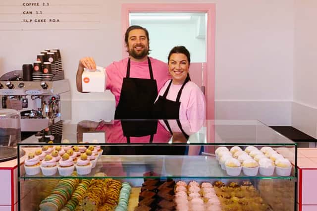 Emma and Tom at the Three Little Piggies bakery in Poulton.