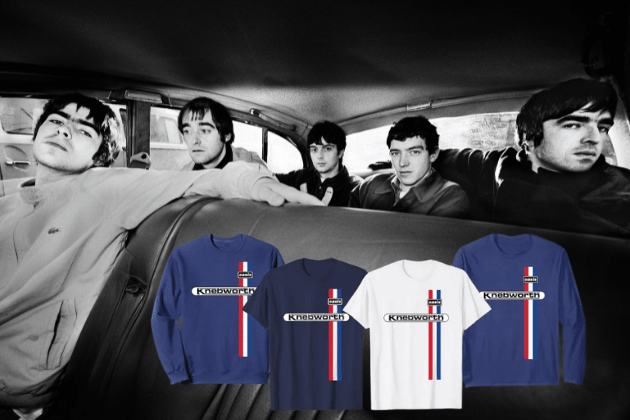 The first capsule of items includes several motifs dedicated to Oasis' legendary Knebworth performances.