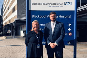 Blackpool MP Chris Webb with Blackpool Teaching Hospitals chief exec Maggie Oldham
