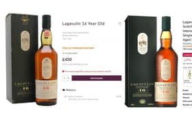 Two identical 16-year-old Lagavulin bottles, two different prices - so what is the twist? 