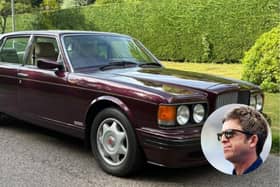 The 1997 Purple Bentley Turbo R, previously owned by Noel Gallagher, is currently for sale for £1.2 million on AutoTrader.