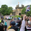 Hundreds line the streets as King Charles make his first official visit to Lancashire as monarch.