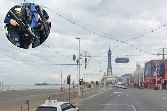 A man was arrested after he was spotted carrying a ‘gun’ near Blackpool’s Central Pier