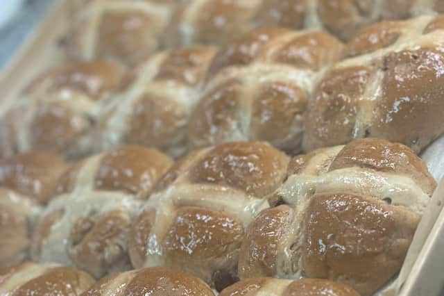 Infamous hot-cross buns at the Scotch Bakery.