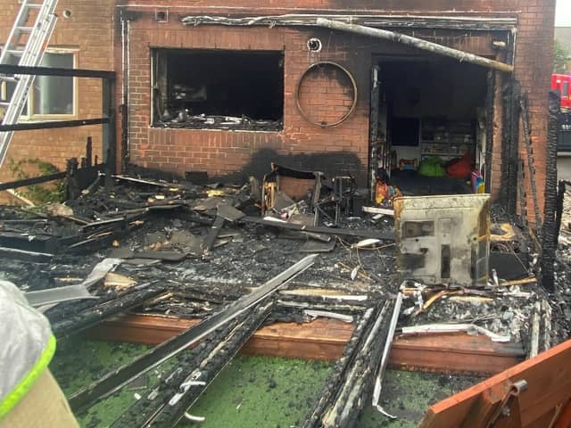 The remnants of a home left with over £100k damage from a £2 disposable BBQ.