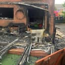 The remnants of a home left with over £100k damage from a £2 disposable BBQ.