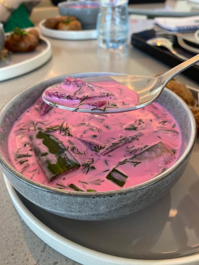 Lithuanian pink soup