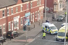 Emergency services at the scene in Talbot Road, Blackpool yesterday evening (Monday, June 16)