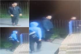 Three men are wanted after a 'large amount of cash' was stolen from Seniors chippy in Thornton