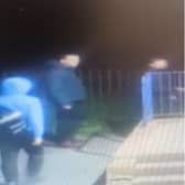 Three men are wanted after a 'large amount of cash' was stolen from Seniors chippy in Thornton
