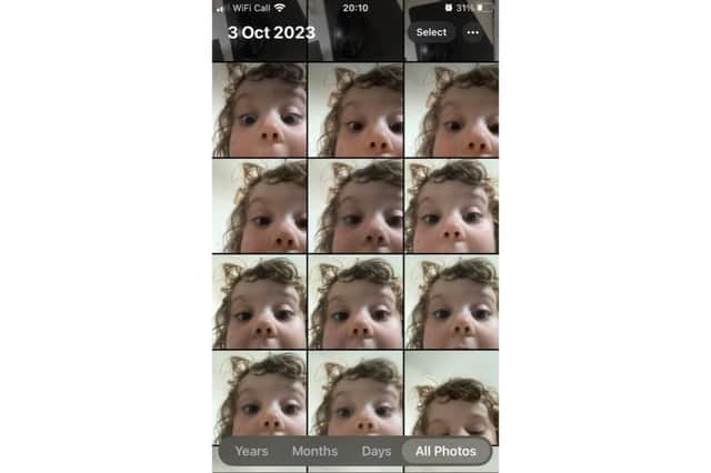 Some of Rosanna's photographic efforts from her younger days - on my phone