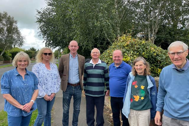 Fylde residents call for clampdown on controversial 6G Wi-Fi poles. Fylde MP Andrew Snowdon with local Councillors and residents in Poulton where dozens of the poles were installed last year.