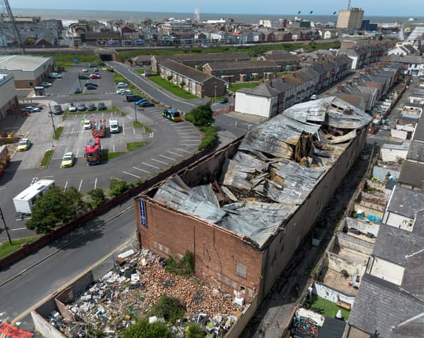 Aftermath of the fire on Kent Road in Blackpool.