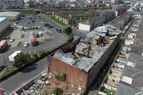 Aftermath of the fire on Kent Road in Blackpool.