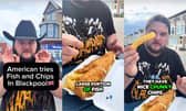 American TikTok food reviewer Kalani Ghost Hunter has been in Blackpool to try a local chippy