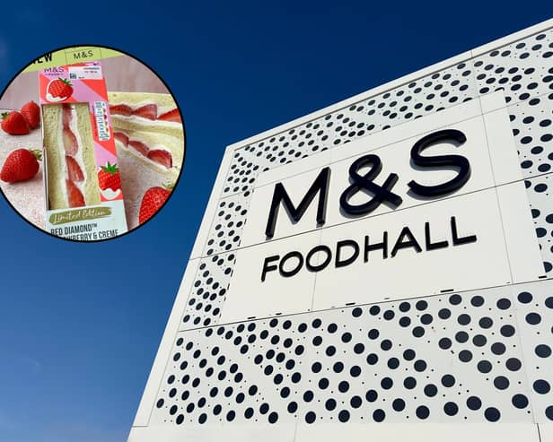 M&S strawberries and cream sandwich