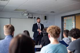 Blackpool South MP Chris Webb speaking to pupils at St Mary’s Catholic Academy on Friday, June 27