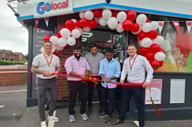 Postmaster Mani Ratnasapapathipillai and his team are pictured with Projects Manager Jonathan Walker and Post Office Area Change Manger Sam Williams