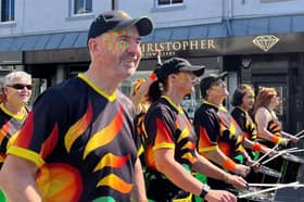 Andy performing with his drumming band Samba Espirito.