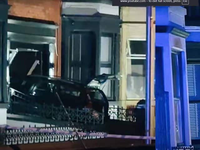 Car ploughs into the front of guest house in Charnley Road, Blackpool in the early hours of Friday morning