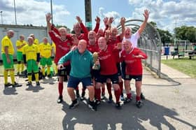 Lancashire squad celebrate after they won the national final in Warwickshire