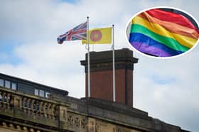 The flags usually flown on the roof of County Hall are the Union Jack and Lancashire Flag - but the latter can be swapped for flags used top mark specific occasions