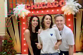 Chicago cast (l to r) Djalenga Scott, Janette Manrara and Darren Day arrive at the Winter Gardens Opera House.