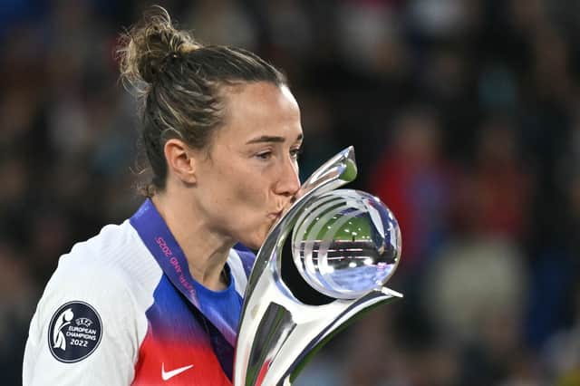 Lioness star Lucy Bronze pictured after England's win in the Euro 2025 