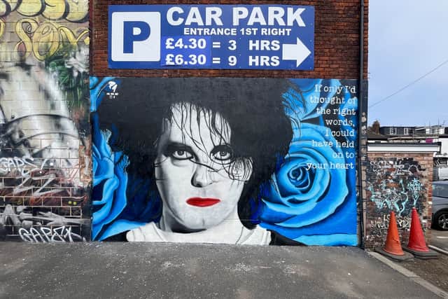 A mural of Robert Smith of The Cure can now be seen at Caunce Street/Church Street Car Park.