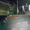 The bizarre sight was captured on doorbell cameras as he casually strolled past homes in Lytham around 1am on Friday, July 18
