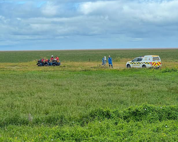 A man attempting to walk to Blackpool from Southport has been rescued from rising tide.