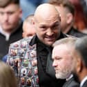 Tyson Fury and Wayne Rooney arrive ahead of the funeral service for Ricky Hatton at Manchester Cathedral. 