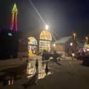 A search and rescue helicopter was forced to suspend operations during a late-night sea rescue in Blackpool after being targeted by a laser