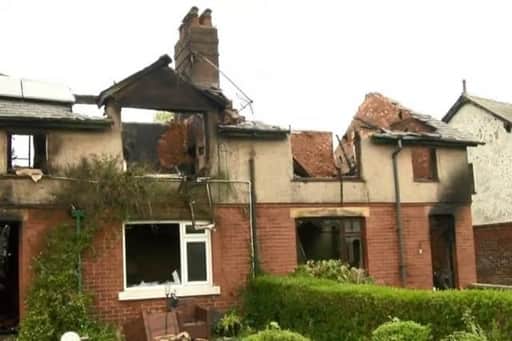 The destroyed homes north of Preston in Vale Terrace, Barnacre