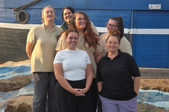 Some of Team Sharkbait from Ashbridge on Ribble Day Nursery, including Lisa Rhodes and nursery manager Abbie Rawcliffe at the front with Paige Rhodes, Jazmin Hoyle, Megan McManoman and Emily Shorrock at the back.