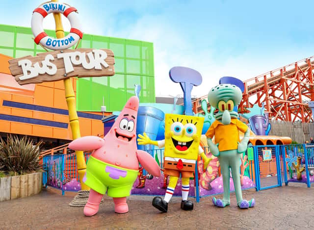 Spongebob, Patrick and Squidward in Nickelodeon Land at Blackpool Pleasure Beach Resort