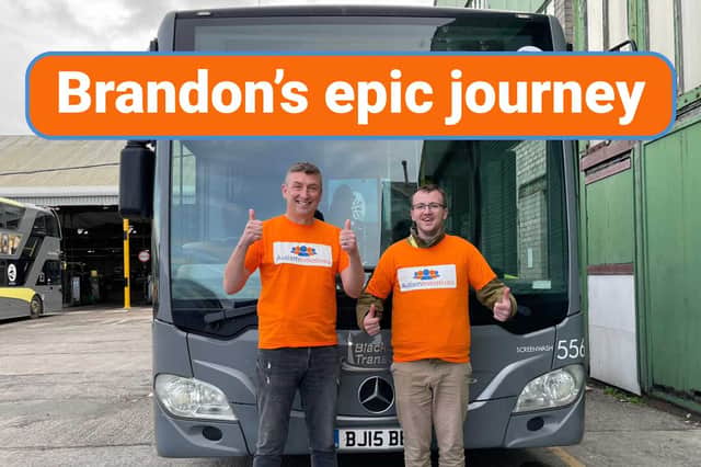 A Blackpool tram volunteer has set off on an epic Fylde coast adventure to raise money for a charity supporting people with autism