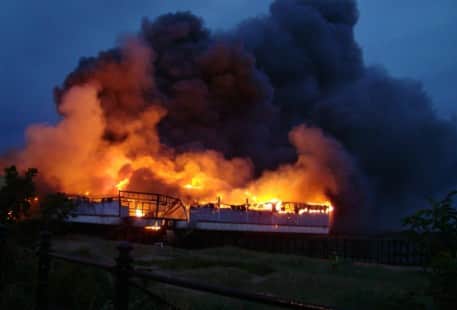 The blaze at Fleetwood Pier in 2008