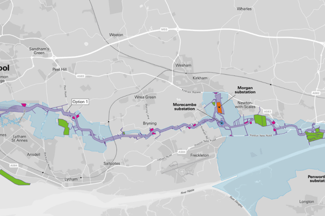 Morgan and Morecambe windfarm planned cabling route