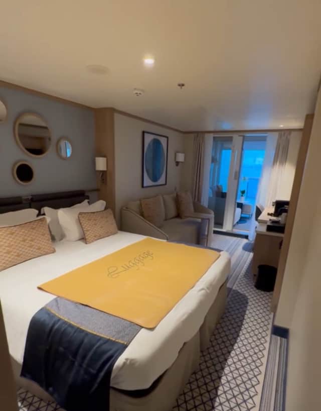 The luxury cabins onboard P&O's luxury Cruise Ship Iona include and ensuite bedroom, garden room and balcony